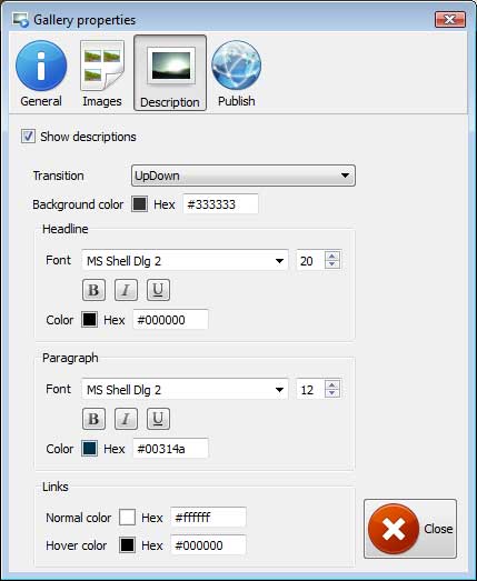 Description window : add mxp to flash